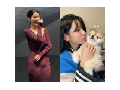 신지원 반려견과 찍은 사진에 민망 패션 드러나