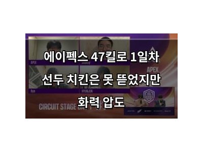 에이펙스 47킬로 1일차 선두 치킨은 못 뜯었지만 화력 압도