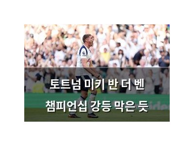 토트넘 미키 반 더 벤 챔피언십 강등 막은 듯