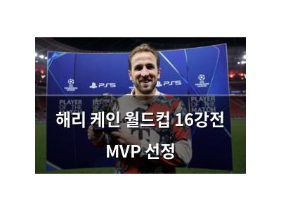 해리 케인 월드컵 16강전 MVP 선정