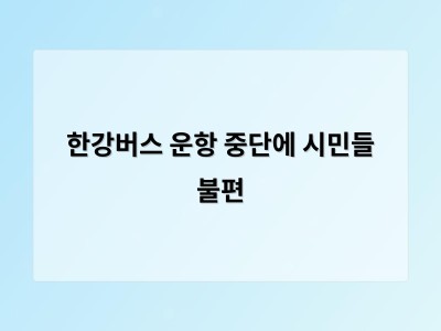 한강버스 운항 중단으로 시민들 발이 묶여 혼란
