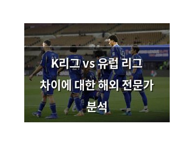 K리그 vs 유럽 리그 차이에 대한 해외 전문가 분석