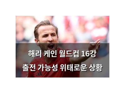 해리 케인 월드컵 16강 출전 가능성 위태로운 상황