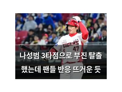 나성범 3타점으로 부진 탈출 했는데 팬들 반응 뜨거운 듯
