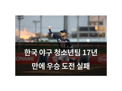 한국 야구 청소년팀 17년 만에 우승 도전 실패