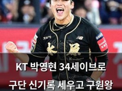 KT 박영현 34세이브로 구단 신기록 세우고 구원왕 도전