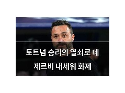 토트넘 승리의 열쇠로 데 제르비 내세워 화제